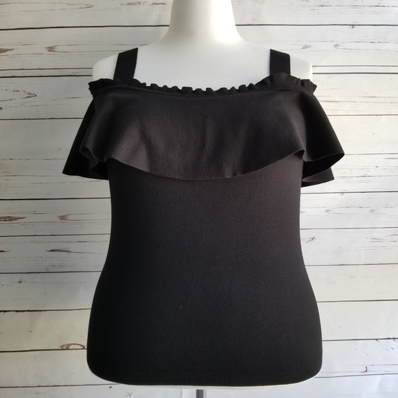 NWT Banana Republic Off Shoulder Ruffle Knit Top - Picture 2 of 6